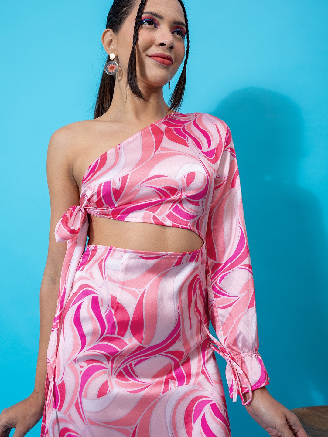 

Stylecast X Hersheinbox One Shoulder Cut-Out Detail Sheath Mini Dress, Pink