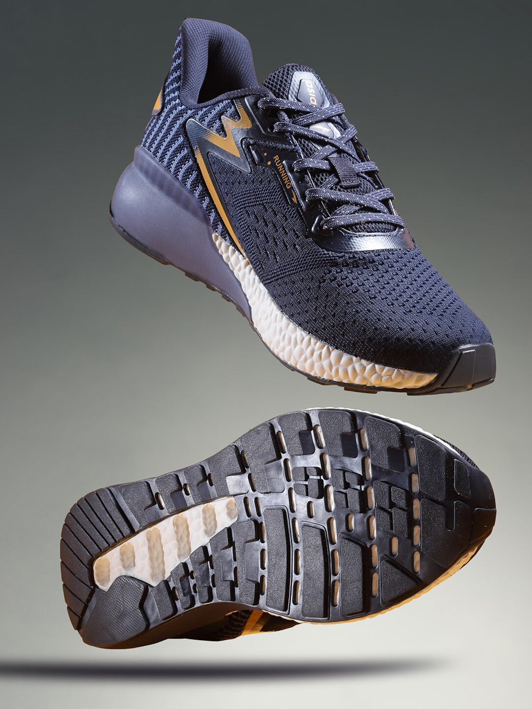 

ASIAN Men Navy Blue Mesh Running Non-Marking Shoes
