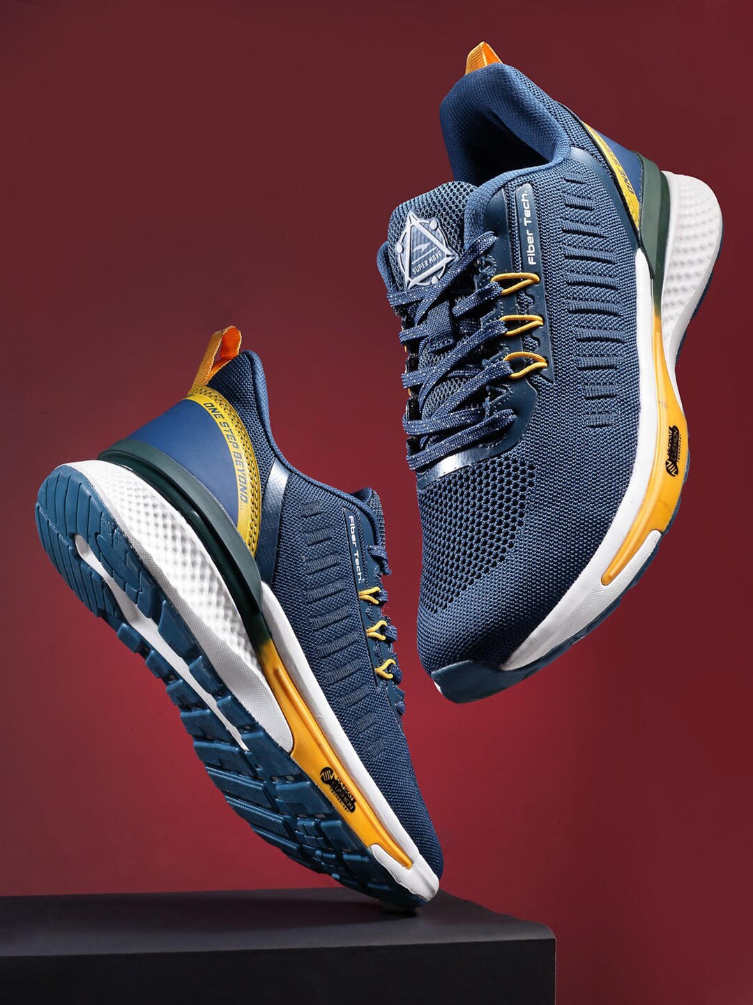 

ASIAN Men Green Mesh Running Non-Marking Sports Shoes