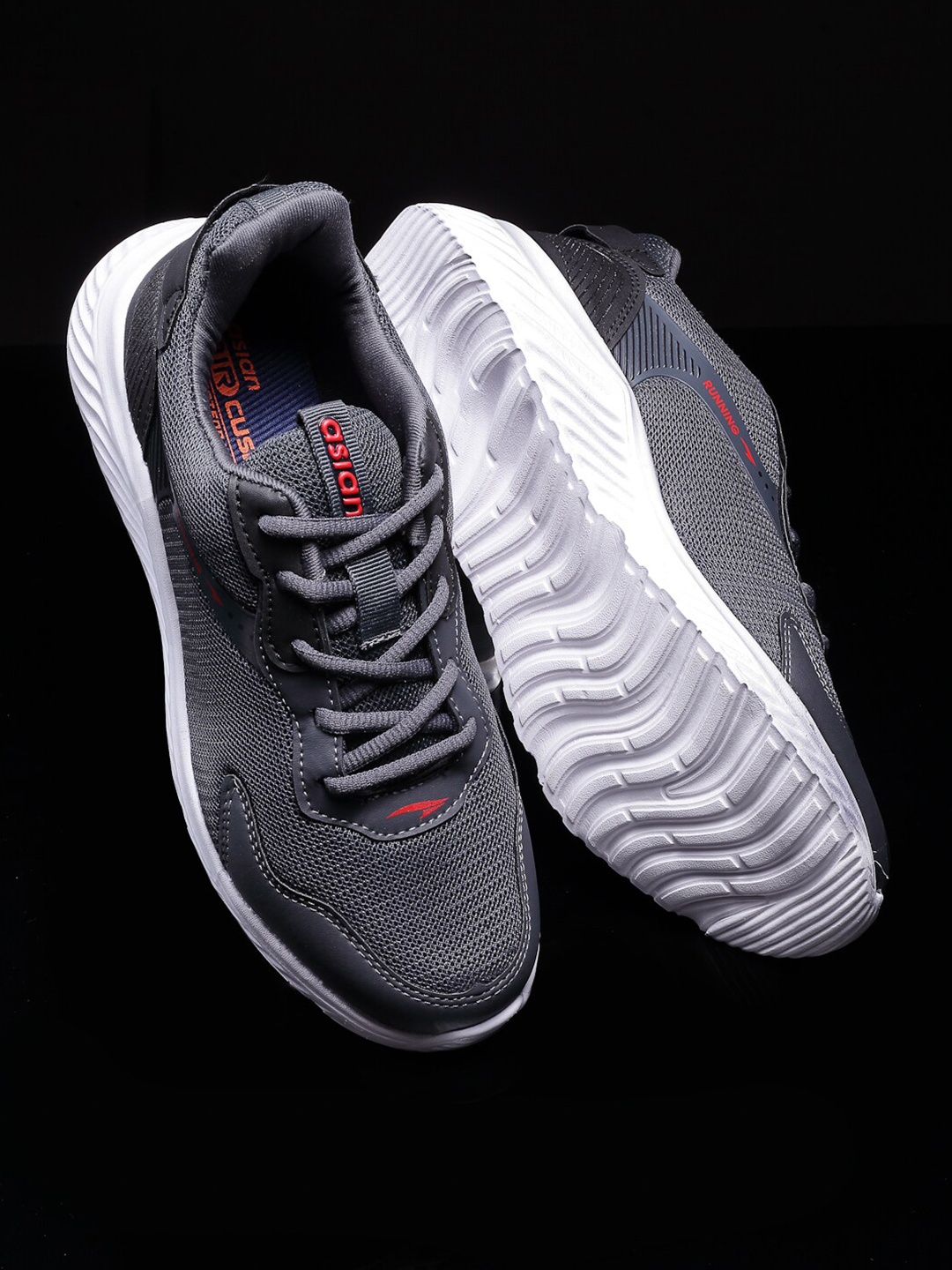 

ASIAN Men Grey Mesh Running Non-Marking Shoes