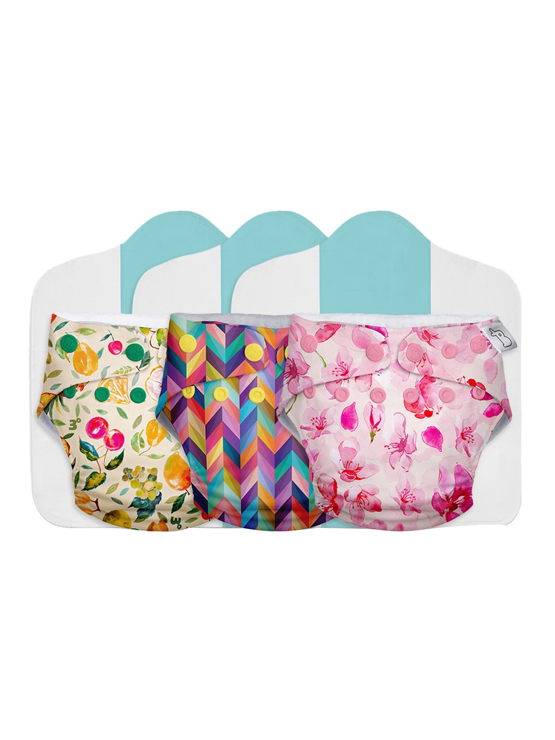 

SuperBottoms Pack of 3 Reusable Cloth Sustainable Diaper Combo Freesize UNO- New Version, Cream