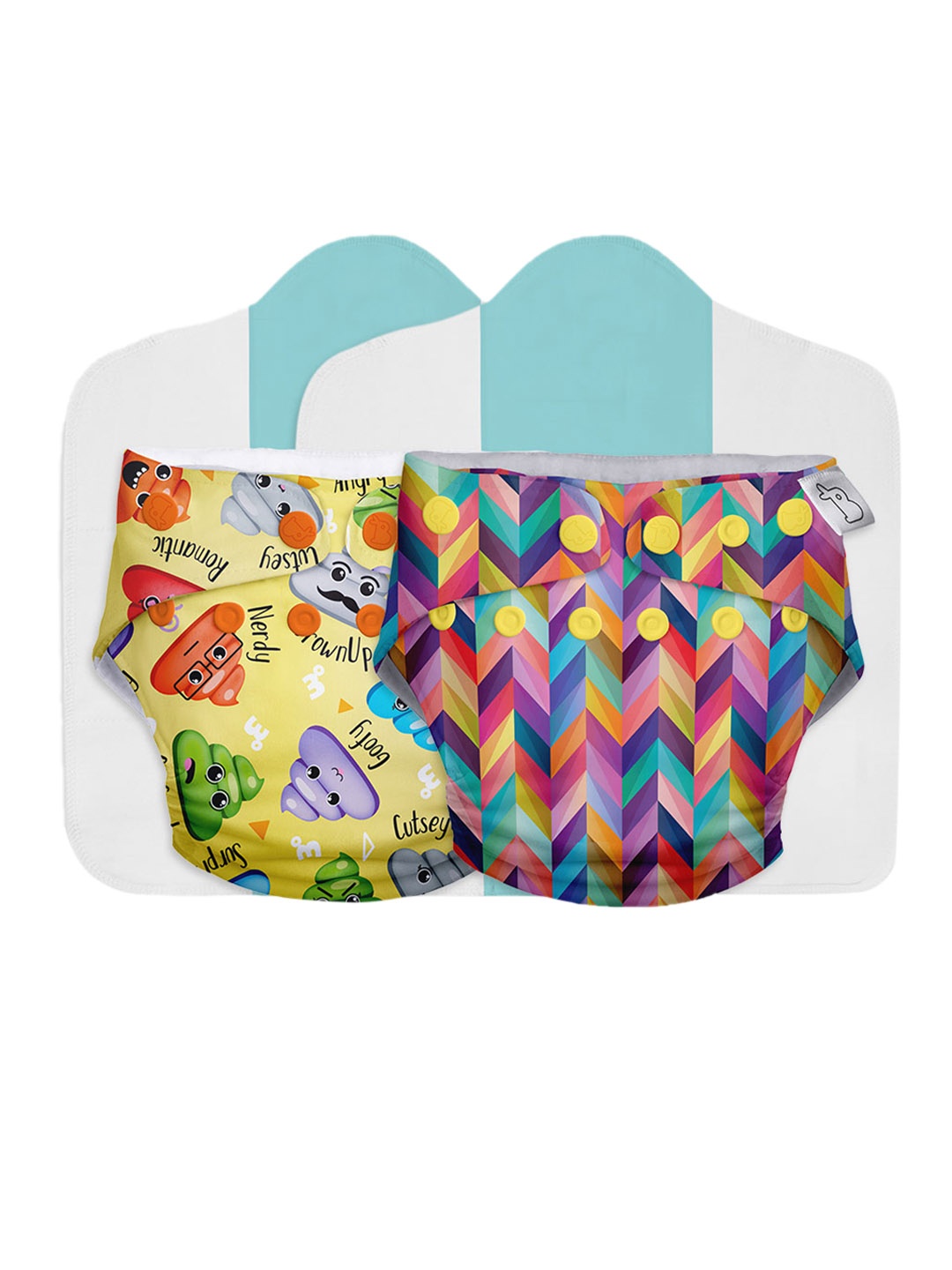 

SuperBottoms Pack of 2 Yellow & Pink Reusable Cloth Sustainable Diaper