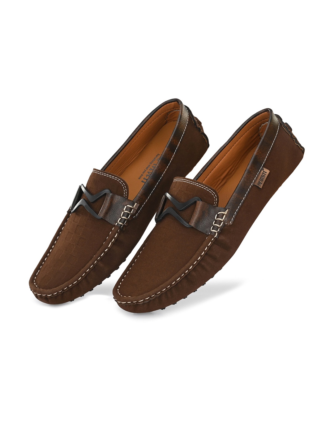 

Sir Corbett Men Brown Colourblocked Suede Loafers