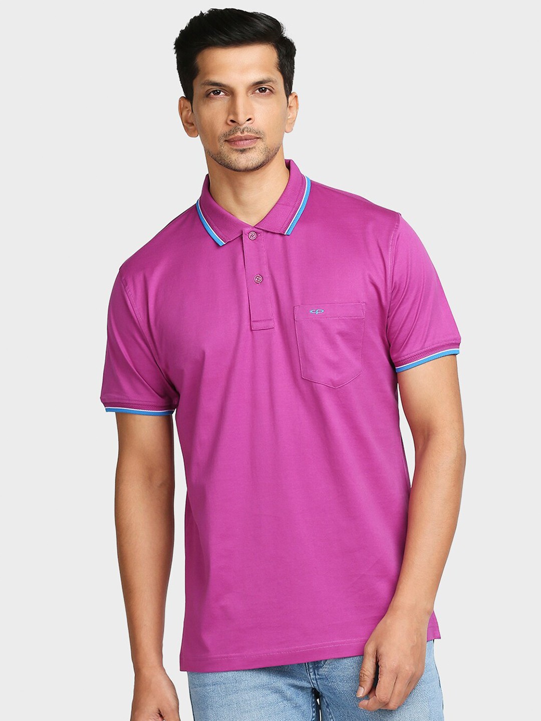 

ColorPlus Men Purple Polo Collar T-shirt