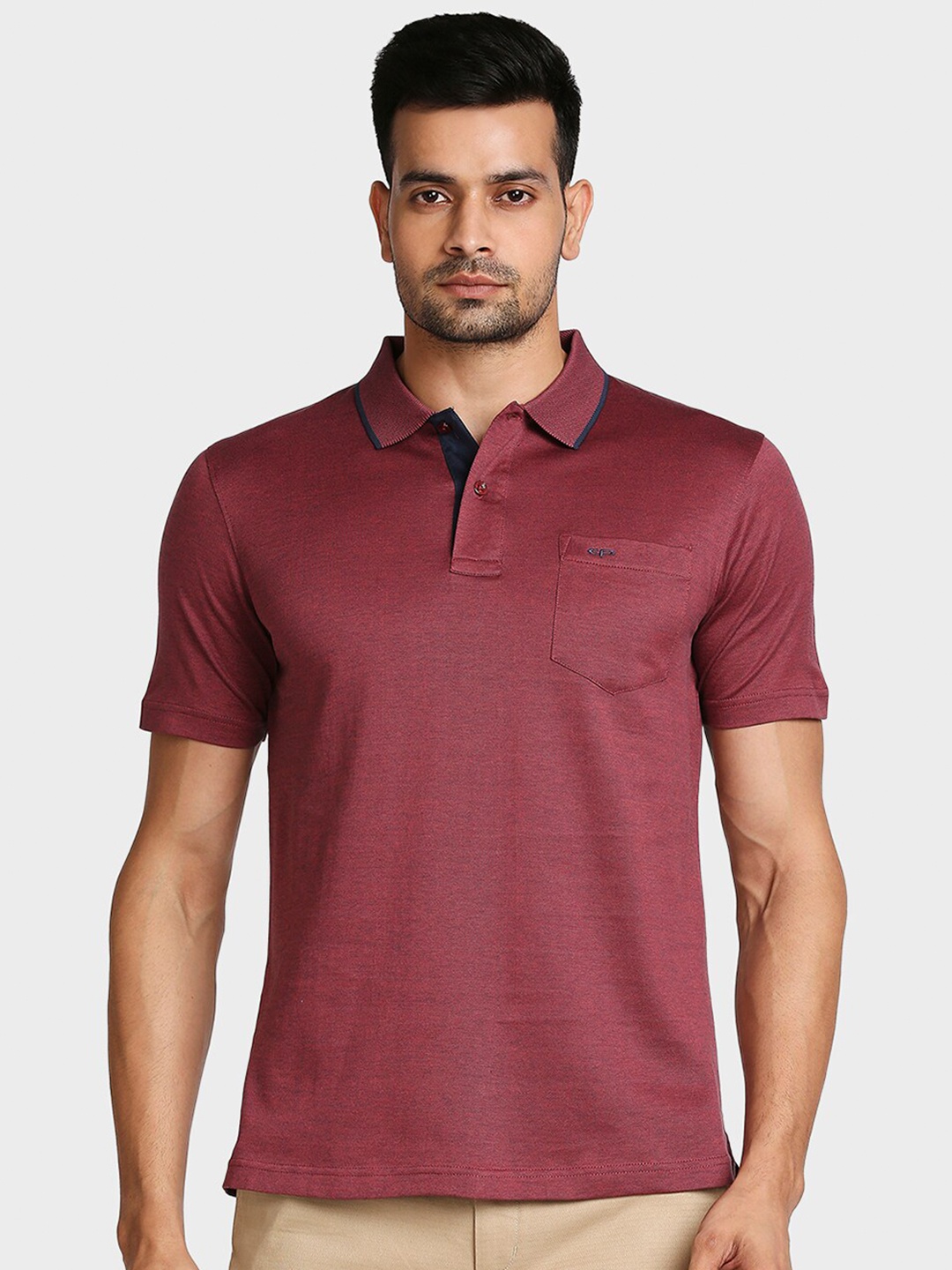 

ColorPlus Men Maroon Polo Collar T-shirt