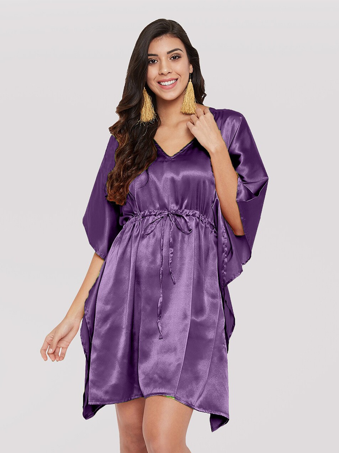 

Riara Plus Size Purple Solid Tunic