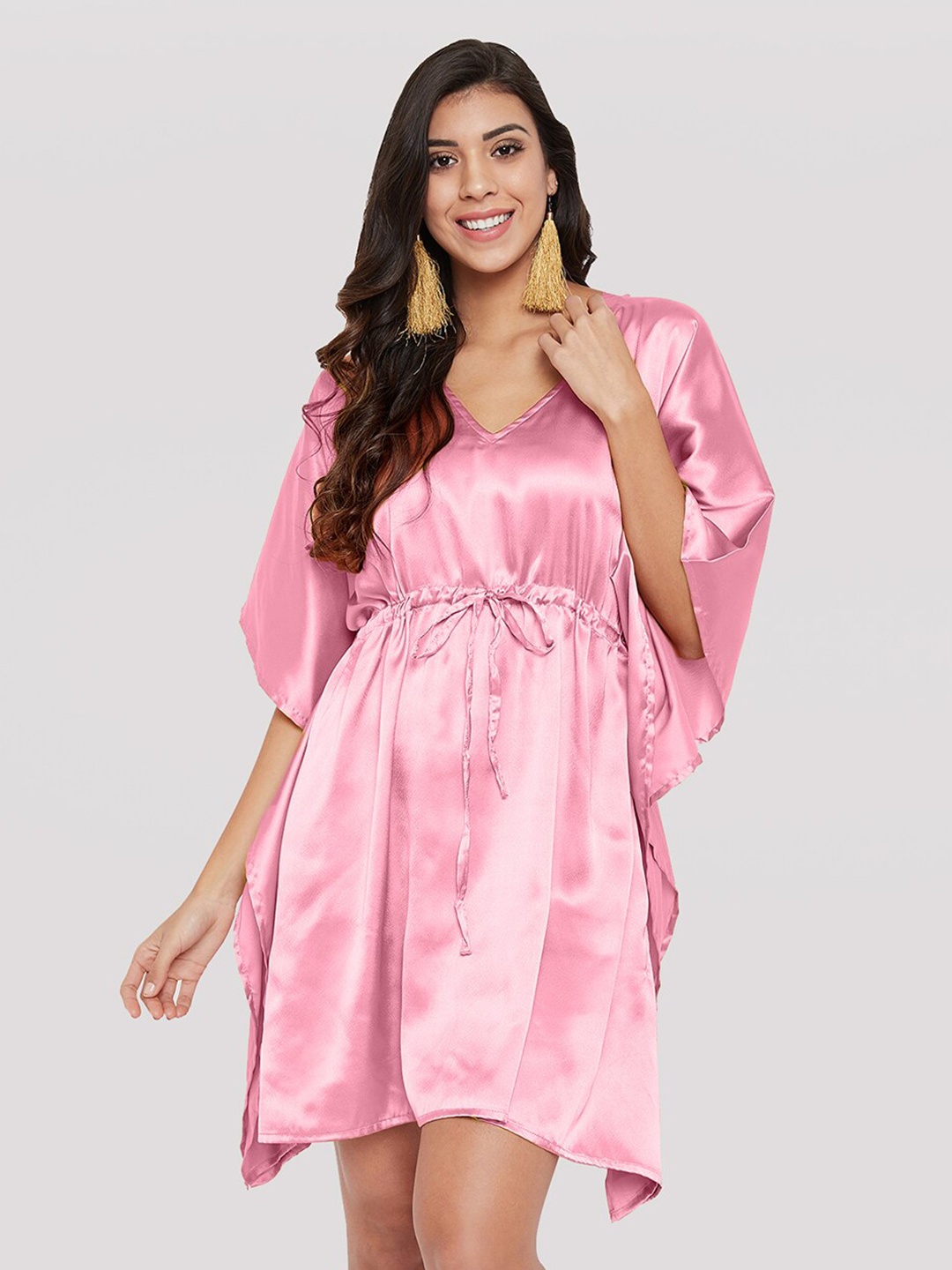 

Riara Plus Size Pink Solid Tunic