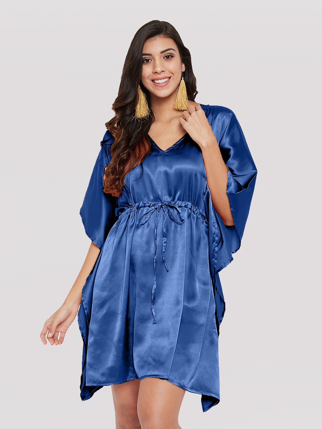 

Riara Plus Size Navy Blue Solid Tunic