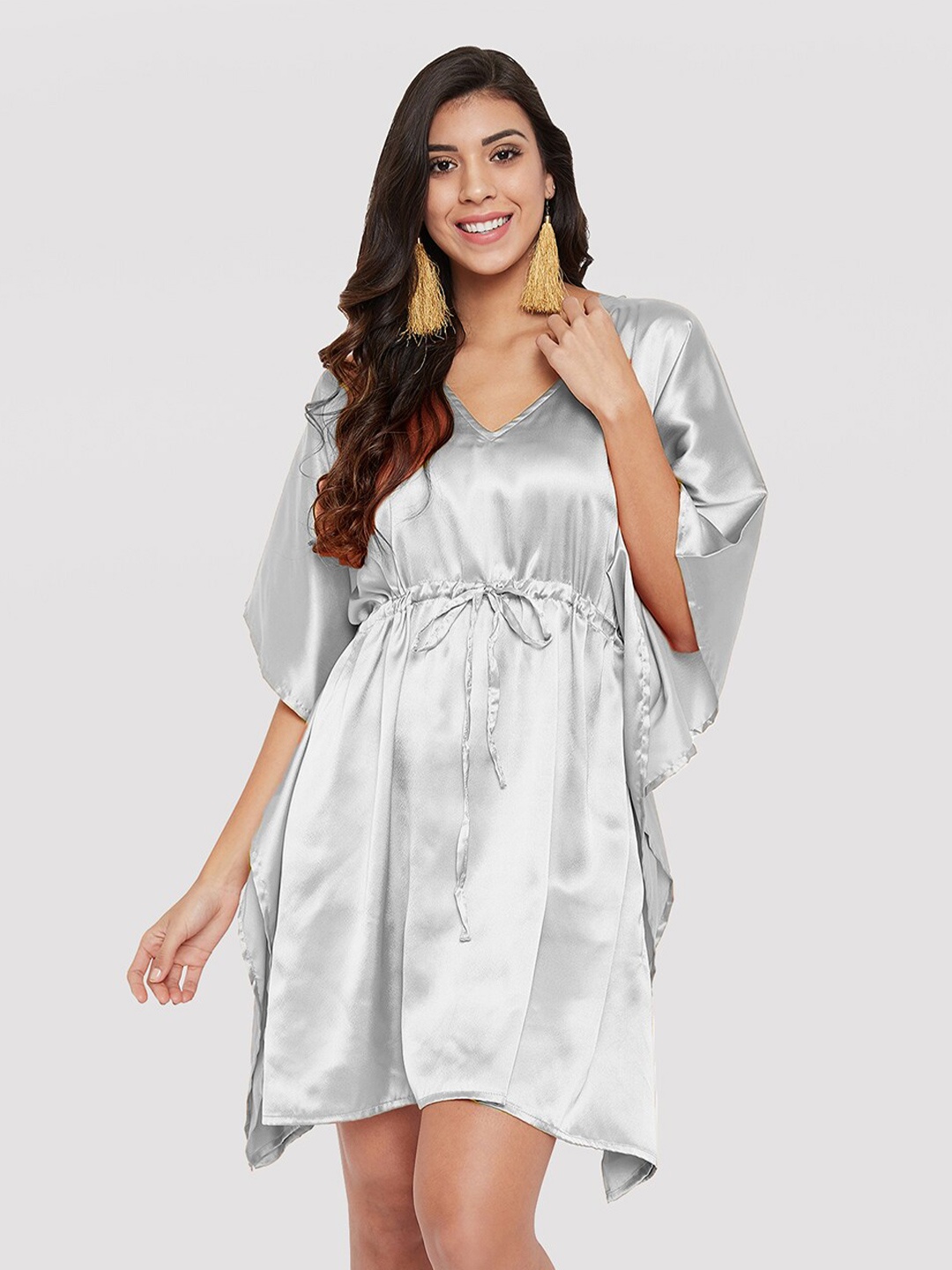 

Riara Plus Size Silver-Toned Solid Tunic
