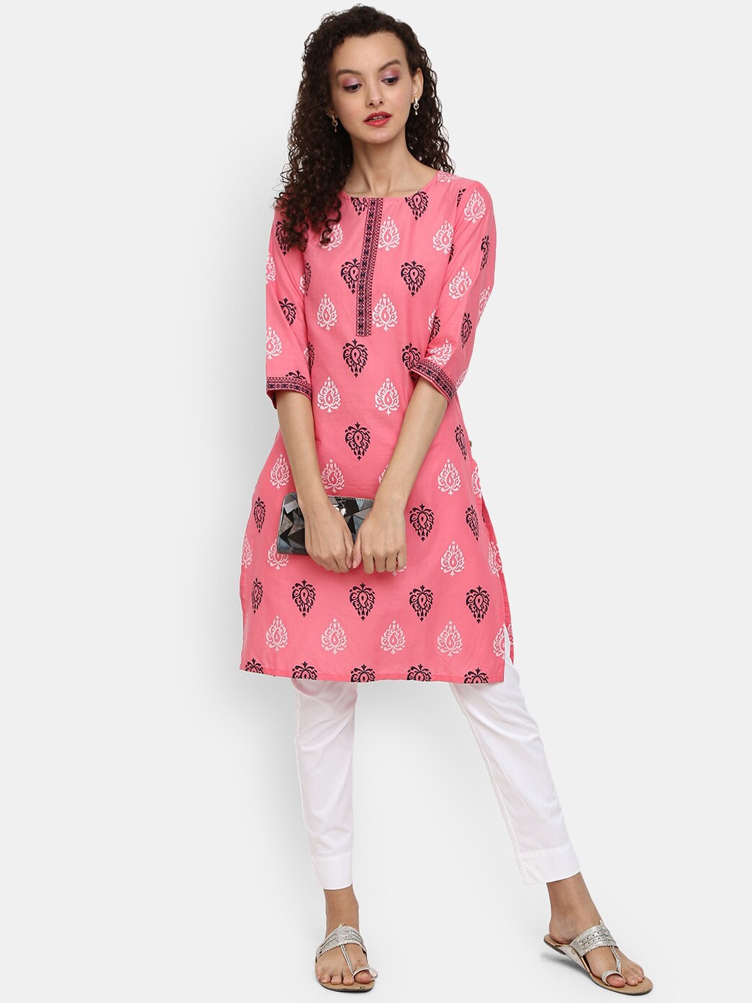 

Desi Mix Women Pink Printed Kurta