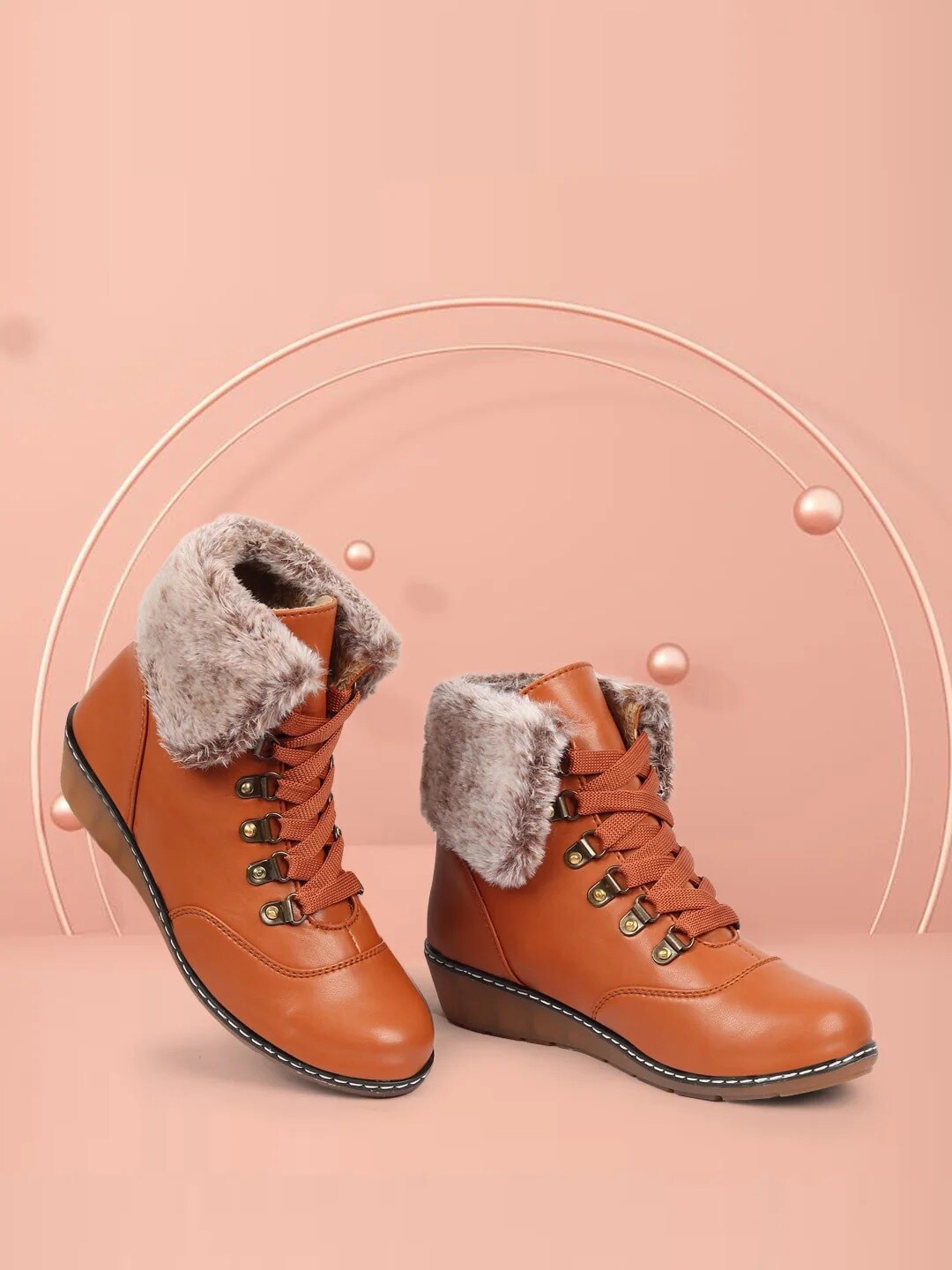 

Alishtezia Women Tan High-Top Flat Boots