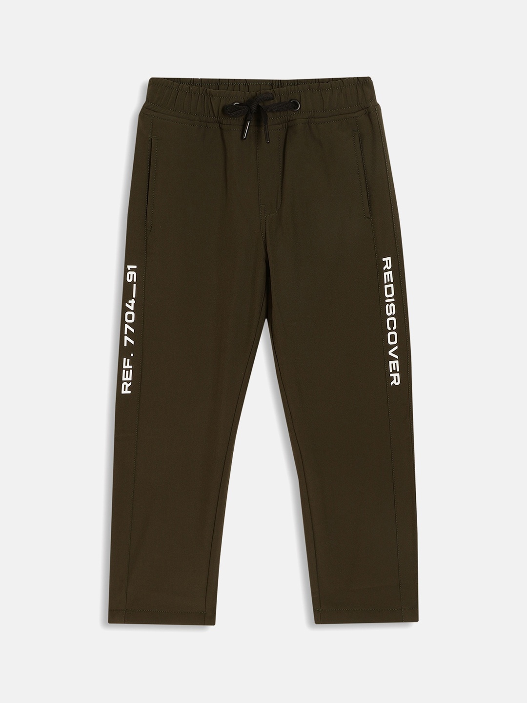 

Octave Boys Olive Green Solid Cotton Track Pant