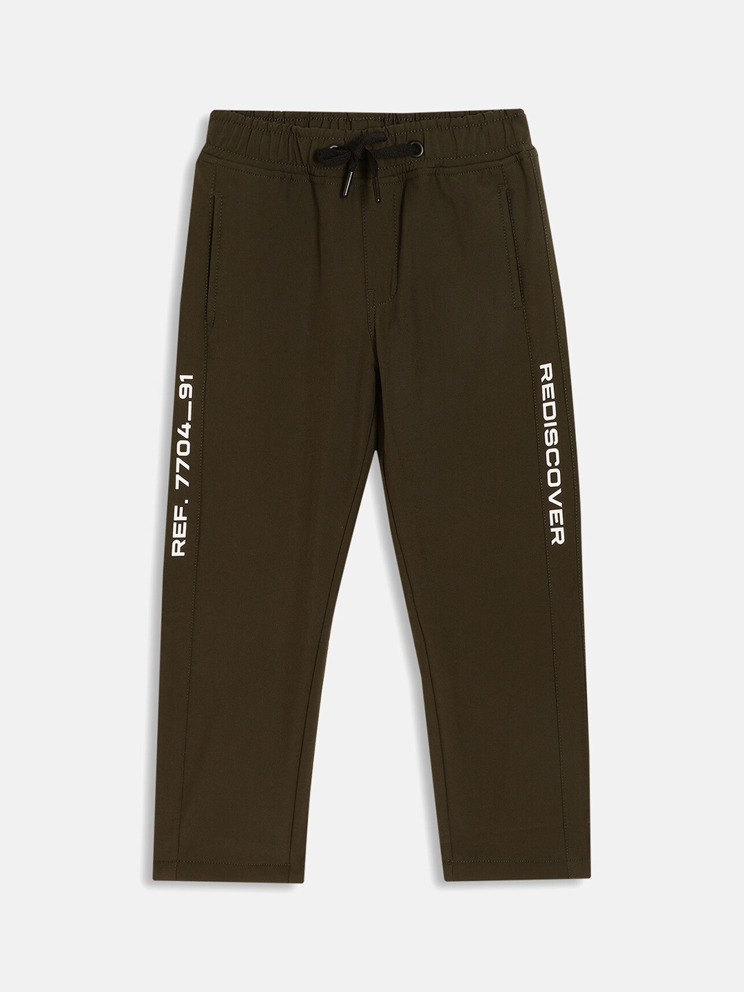 

Octave Boys Olive Green Solid Cotton Track Pants