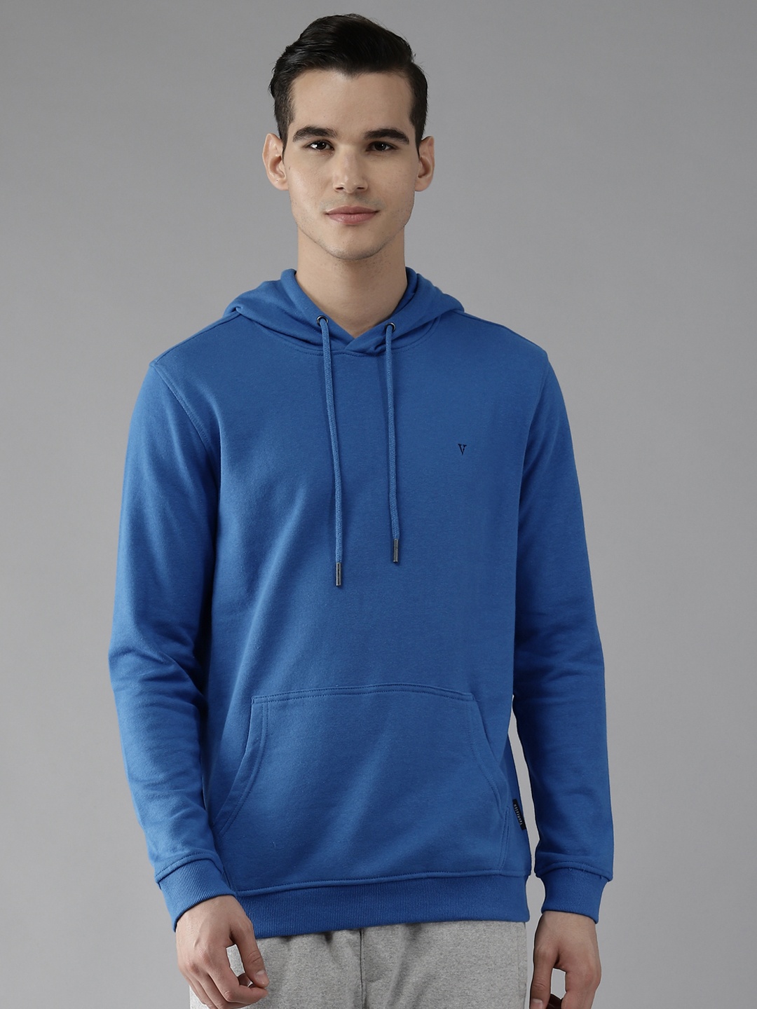 

Van Heusen Men Solid Slim Fit Hooded Sweatshirt, Blue