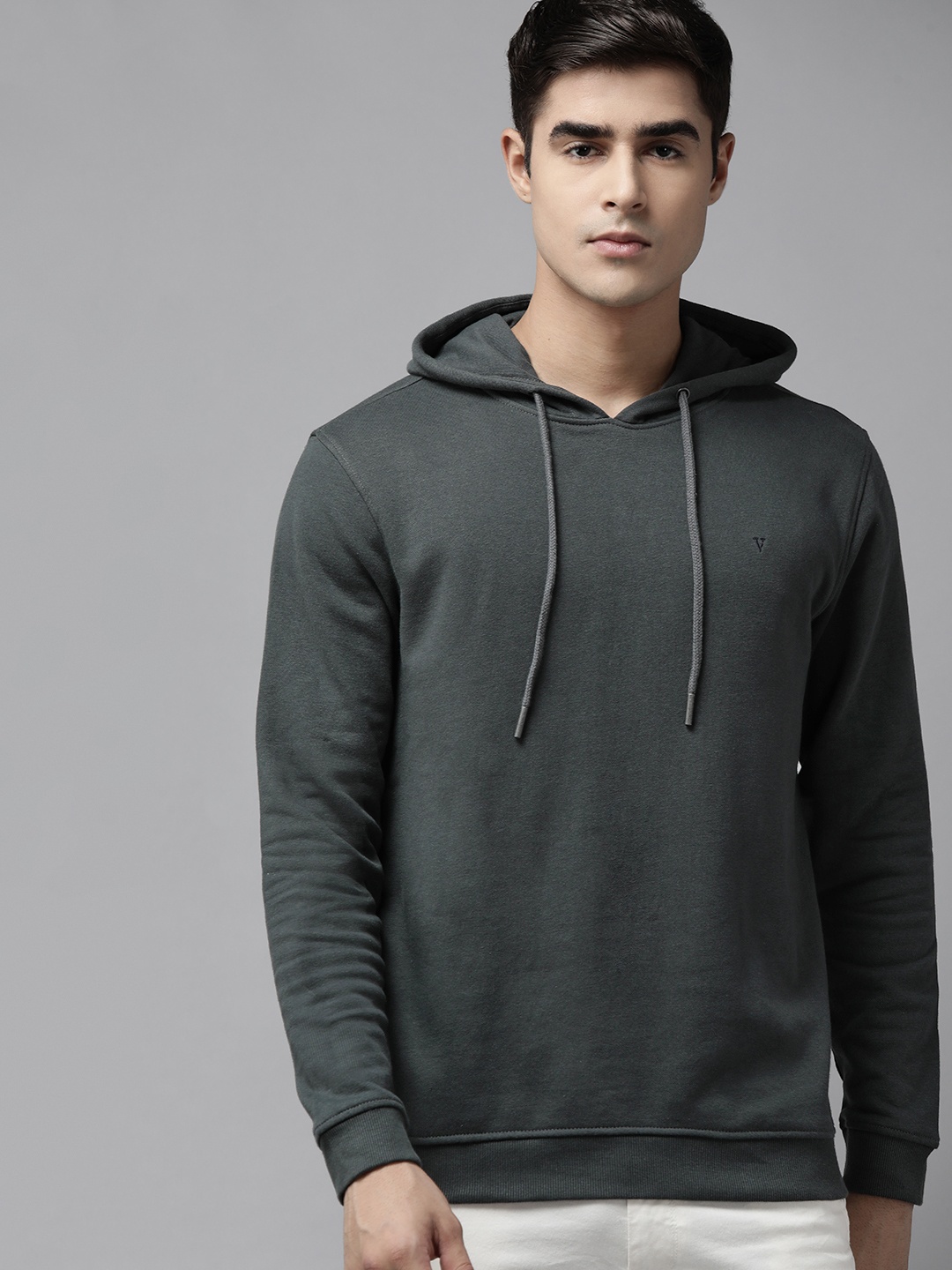 

Van Heusen Men Green Hooded Sweatshirt