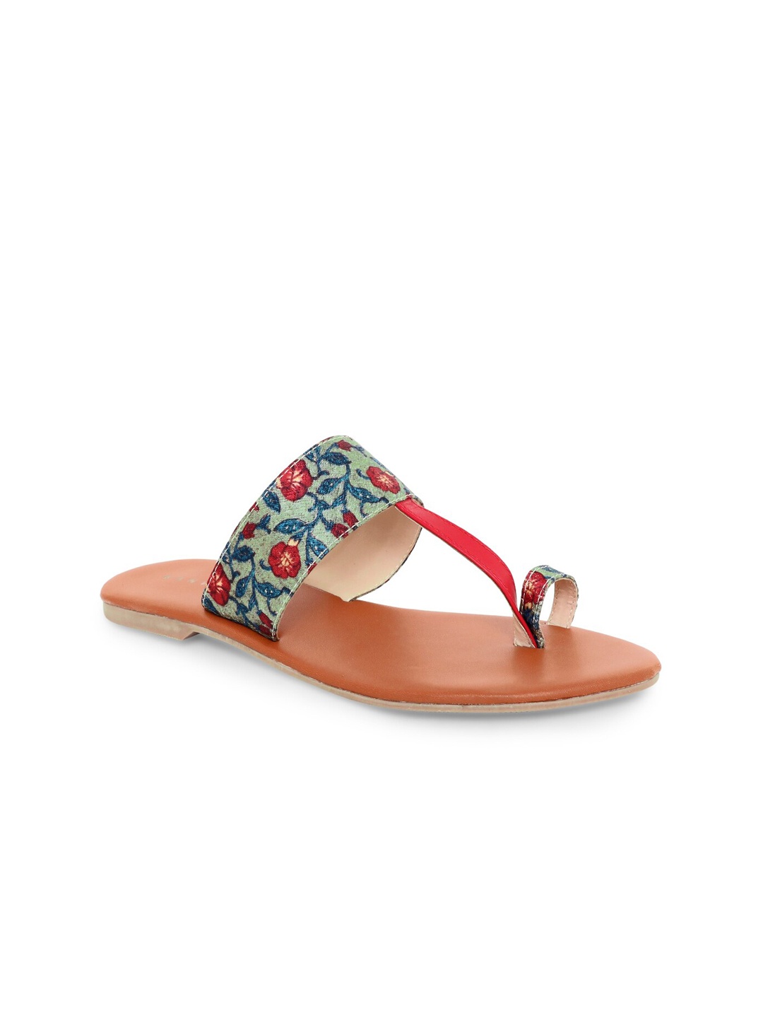 

Kanvas Women Multicolored Embroidered Ethnic Kolhapuri One Toe Flats, Multi