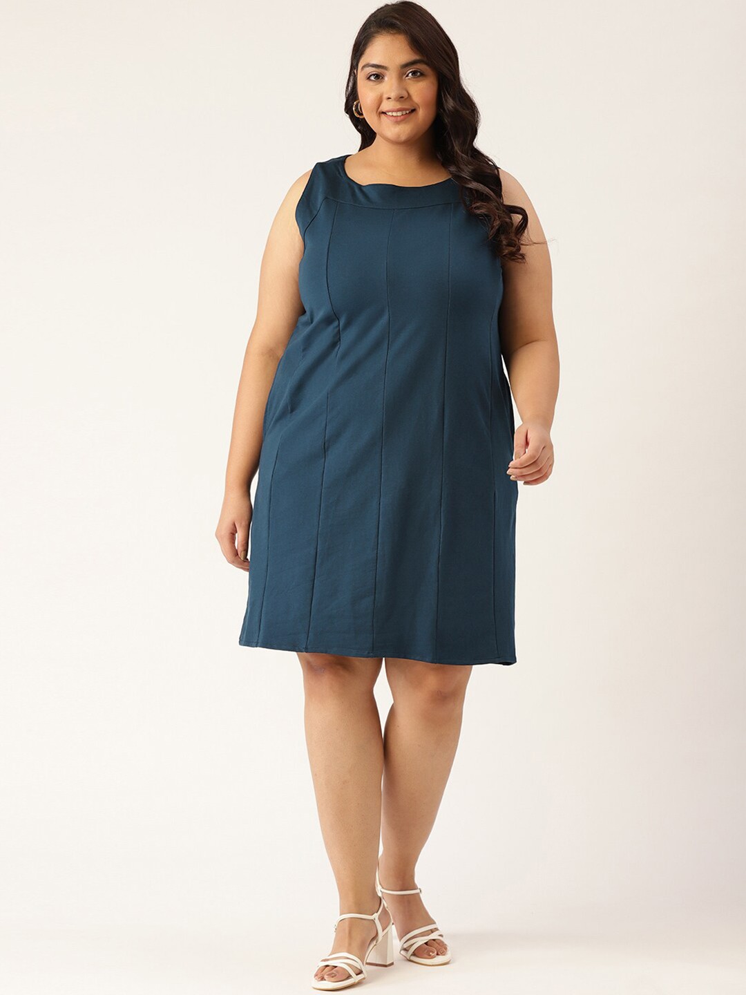 

TheRebelinme Plus Size Blue A-Line Dress