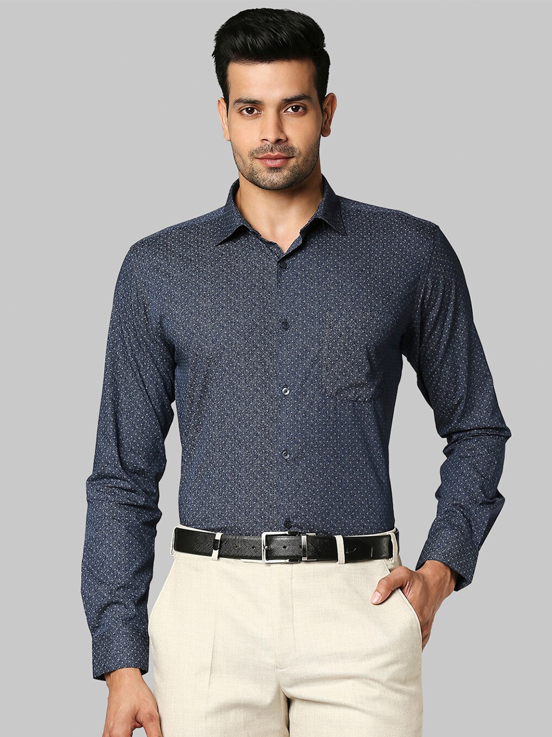 

Park Avenue Men Blue Slim Fit Printed Formal Shirt