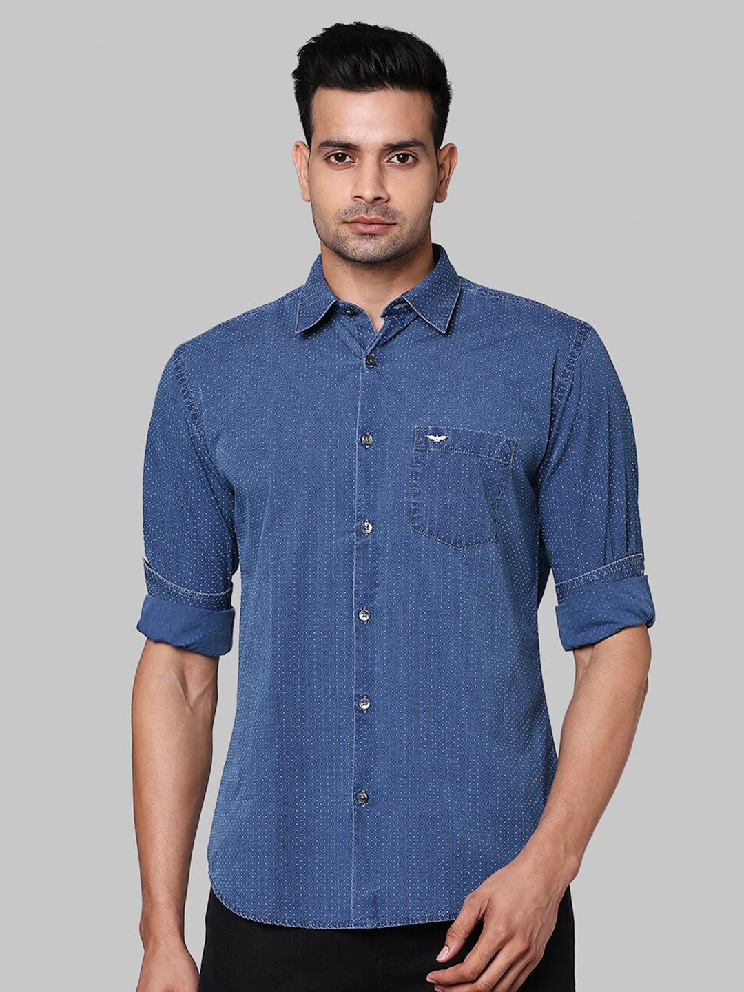

Park Avenue Men Blue Slim Fit Casual Shirt