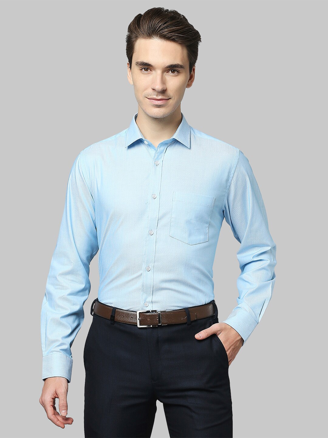 

Park Avenue Men Cotton Blue Casual Shirt