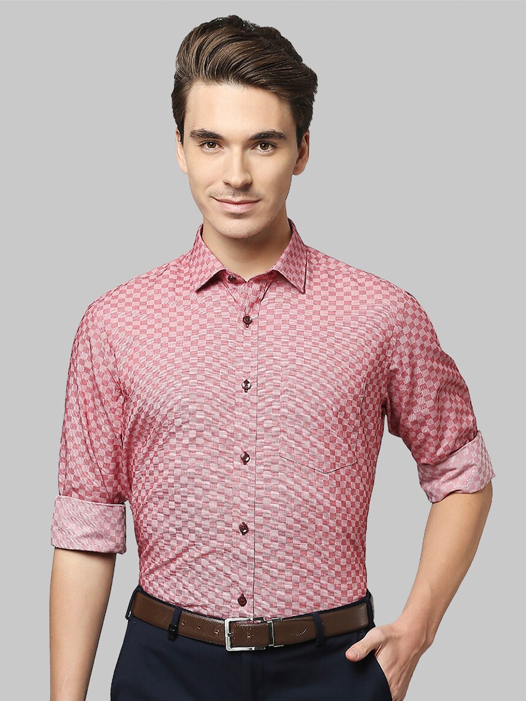 

Park Avenue Men Red Cotton Casual Shirt