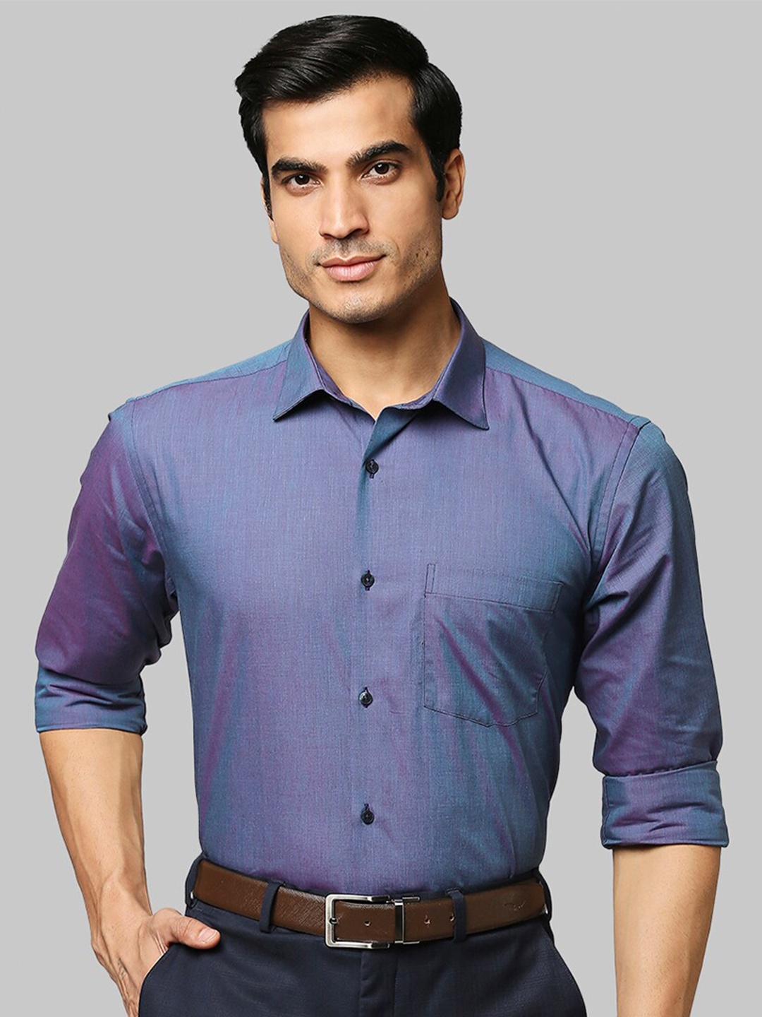 

Park Avenue Men Dark Blue Slim Fit Casual Shirt
