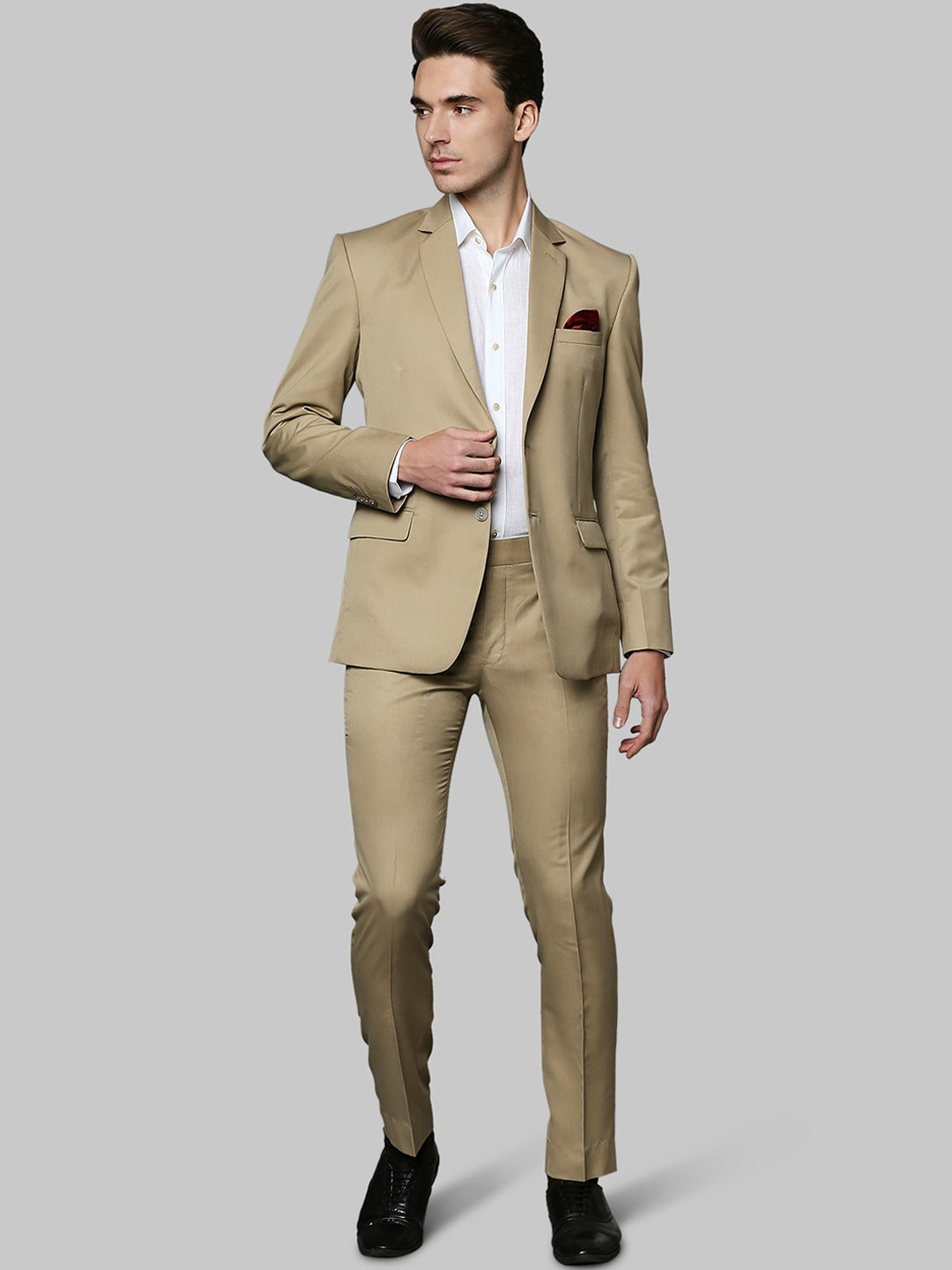 

Park Avenue Men Beige 2-Piece Super Slim-Fit Formal Suit