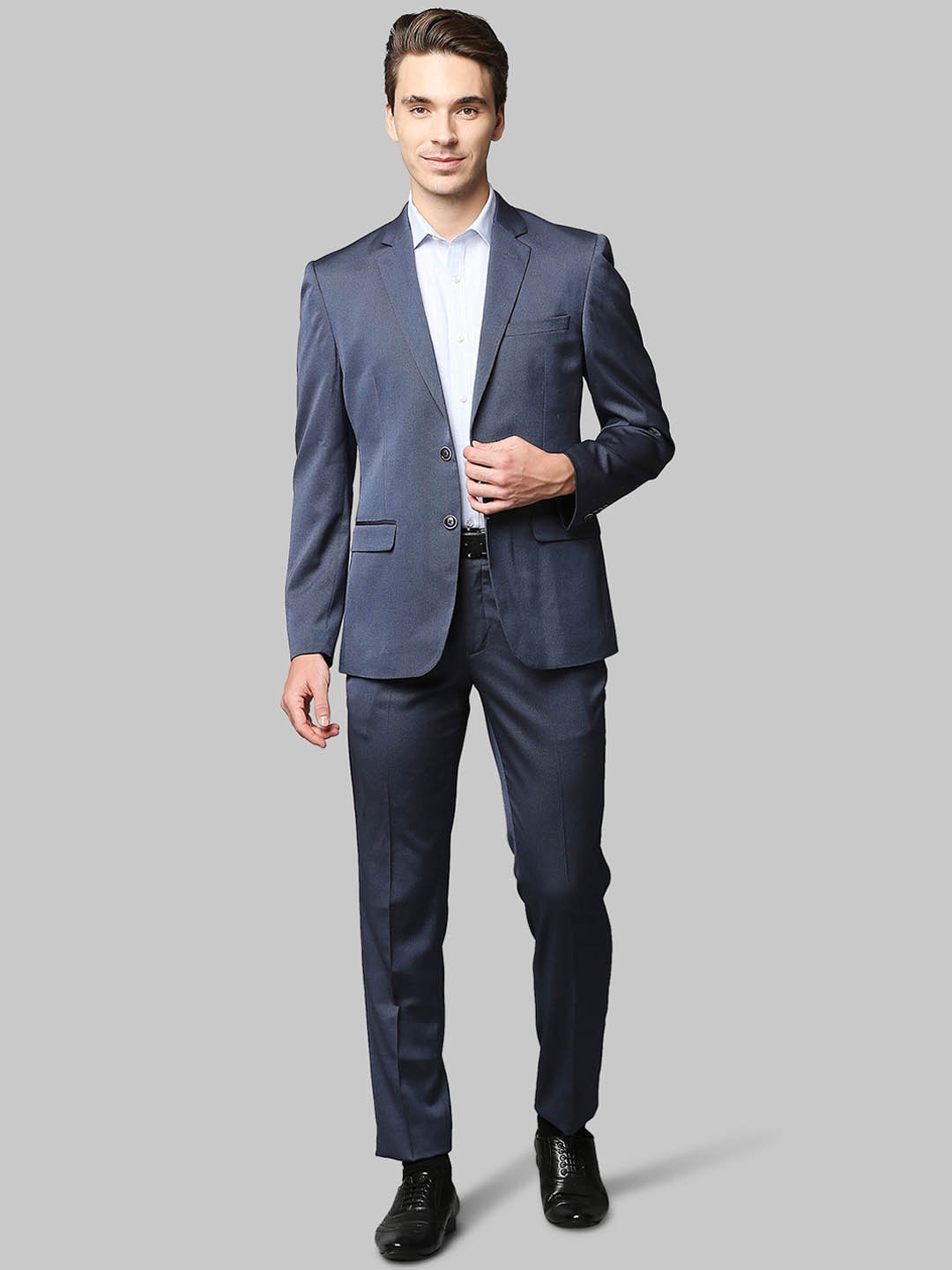 

Park Avenue Men Dark Blue Solid Regular-Fit Single-Breasted 2-Piece Formal Suit