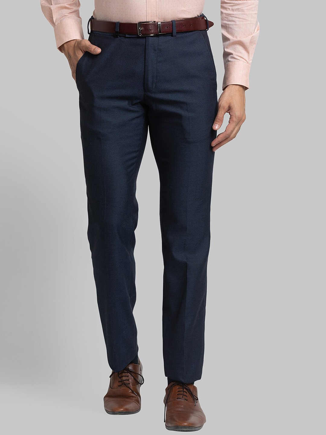 

Park Avenue Men Blue Solid Trousers