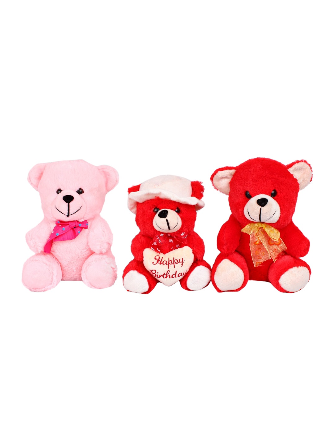 

DukieKooky Kids Pack of 3 Teddy Bear Soft Toy, Pink