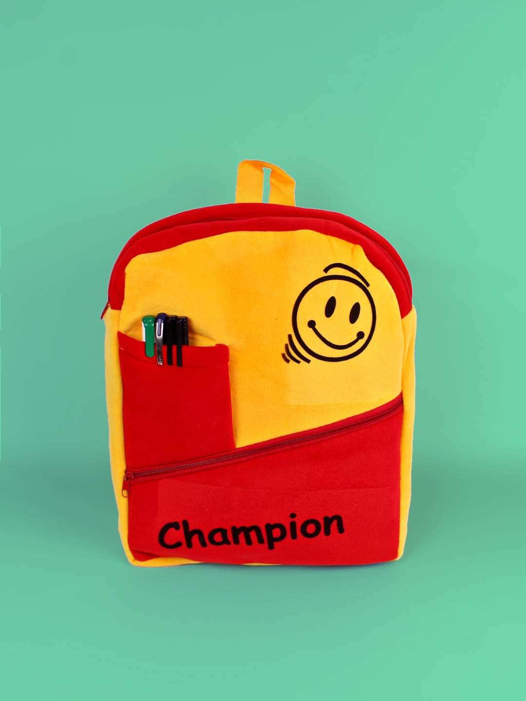 

Dukiekooky Kids Yellow & Red Funky School Backpack