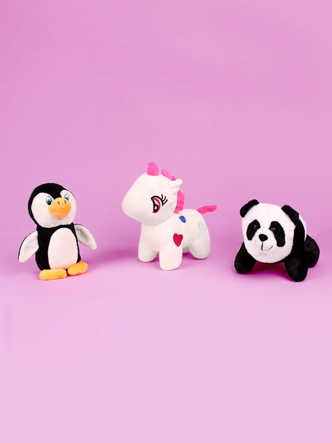 

DukieKooky Kids Pack Of 3 Animals Soft Toys, Pink