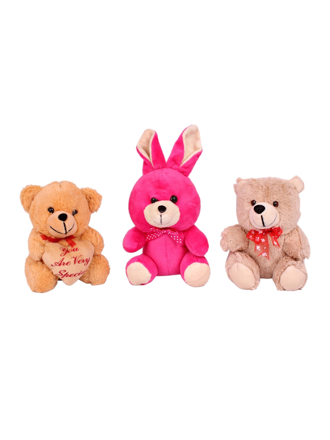 

DukieKooky Kids Pack Of 3 Solid Animal Soft Toys, Pink