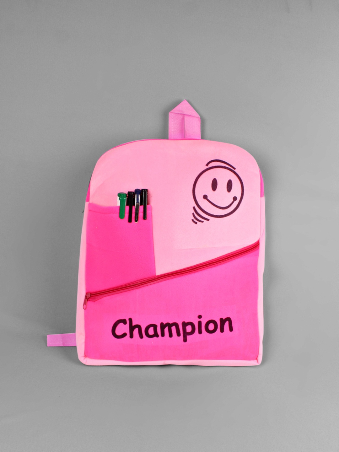 

DukieKooky Unisex Kids Pink Typography Backpack