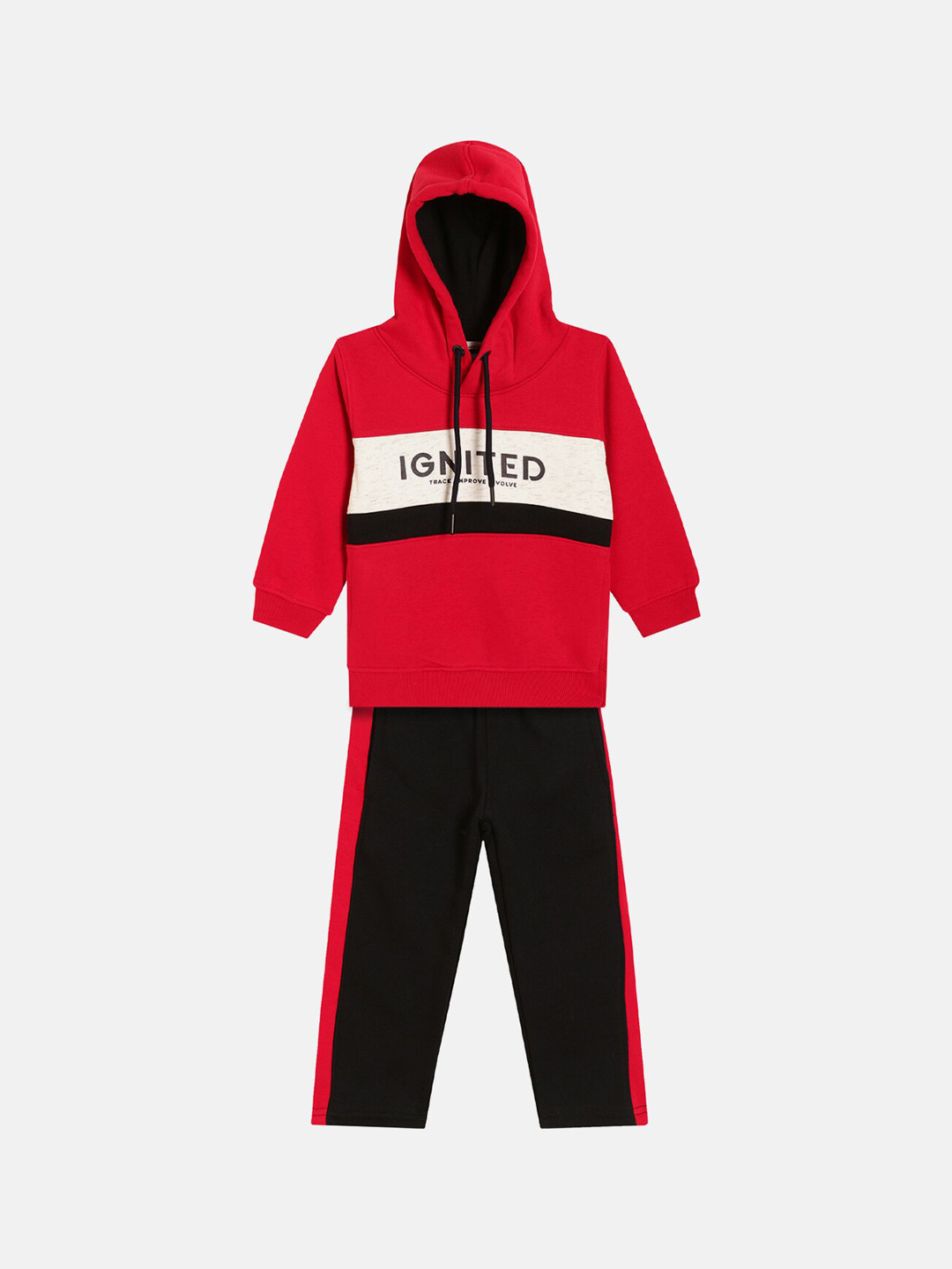 

Octave Boys Red & Black Solid Tracksuits