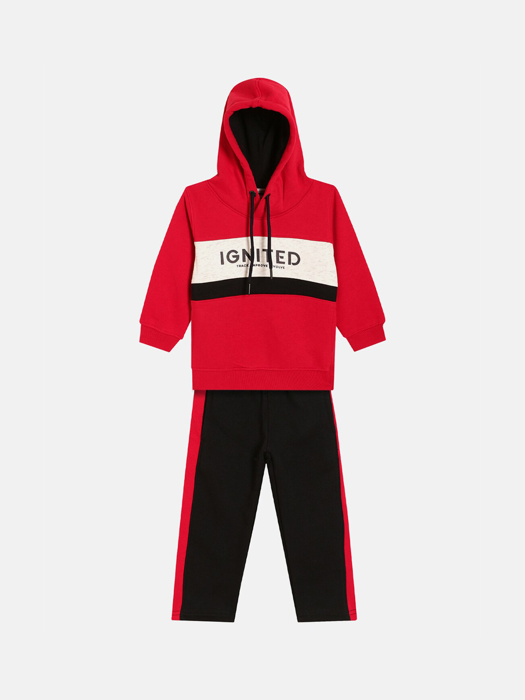 

Octave Boys Red & Black Solid Tracksuits