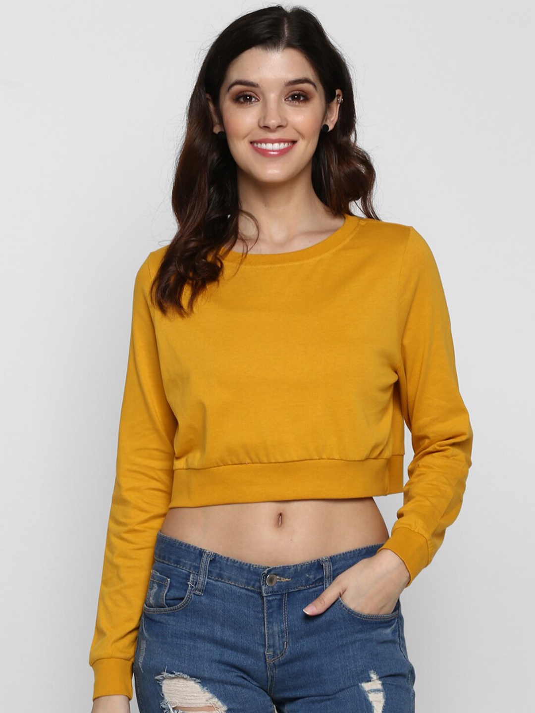 

SHARKTRIBE Women Mustard Yellow T-shirt