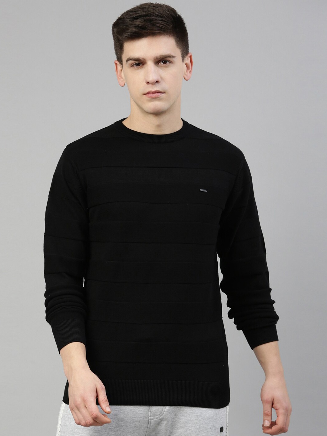 

Proline Active Men Black Solid Pullover Sweater