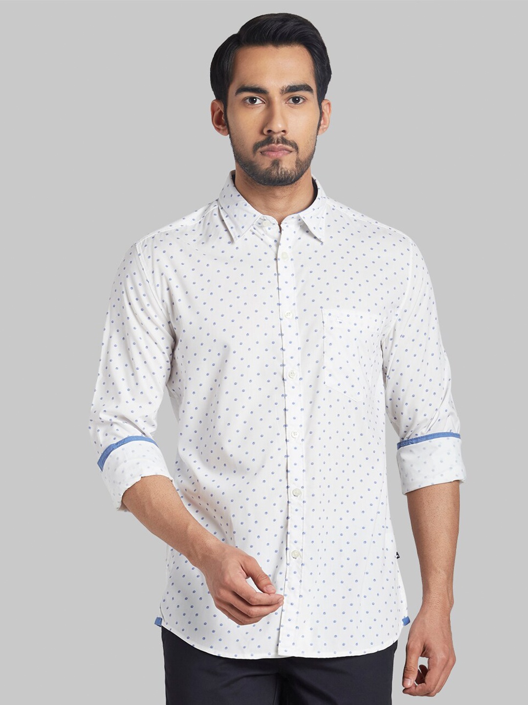 

Parx Men Blue Slim Fit Printed Casual Shirt