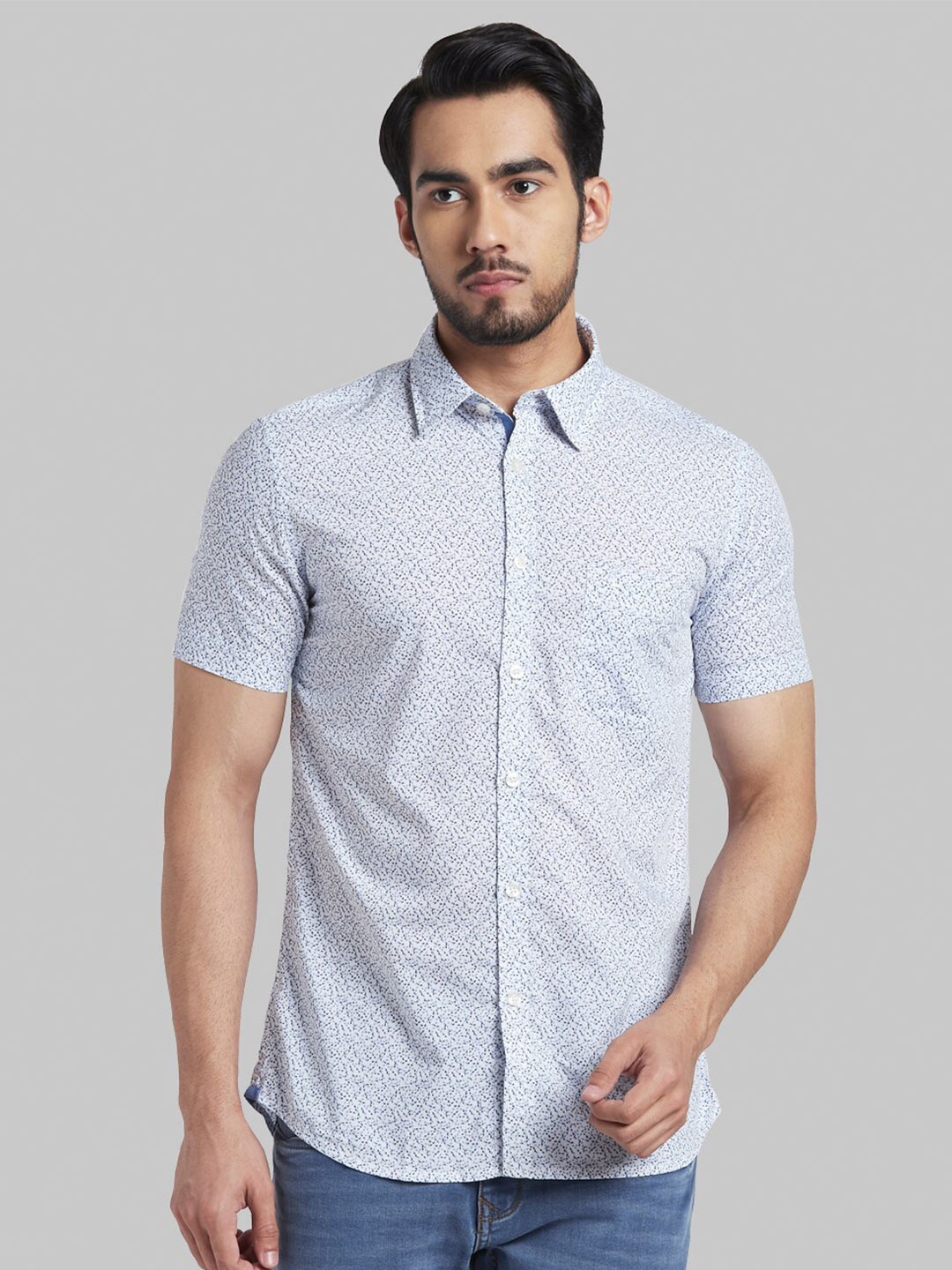 

Parx Men White Slim Fit Printed Casual Shirt