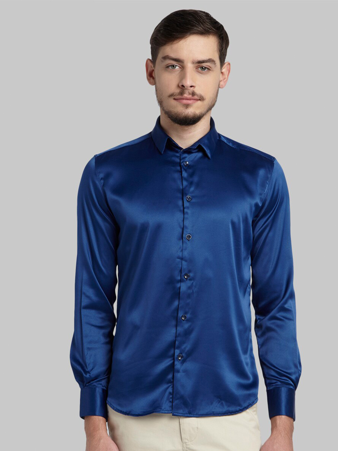 

Parx Men Blue Slim Fit Casual Shirt