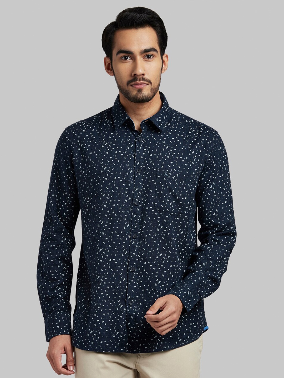 

Parx Men Blue Slim Fit Floral Printed Casual Shirt