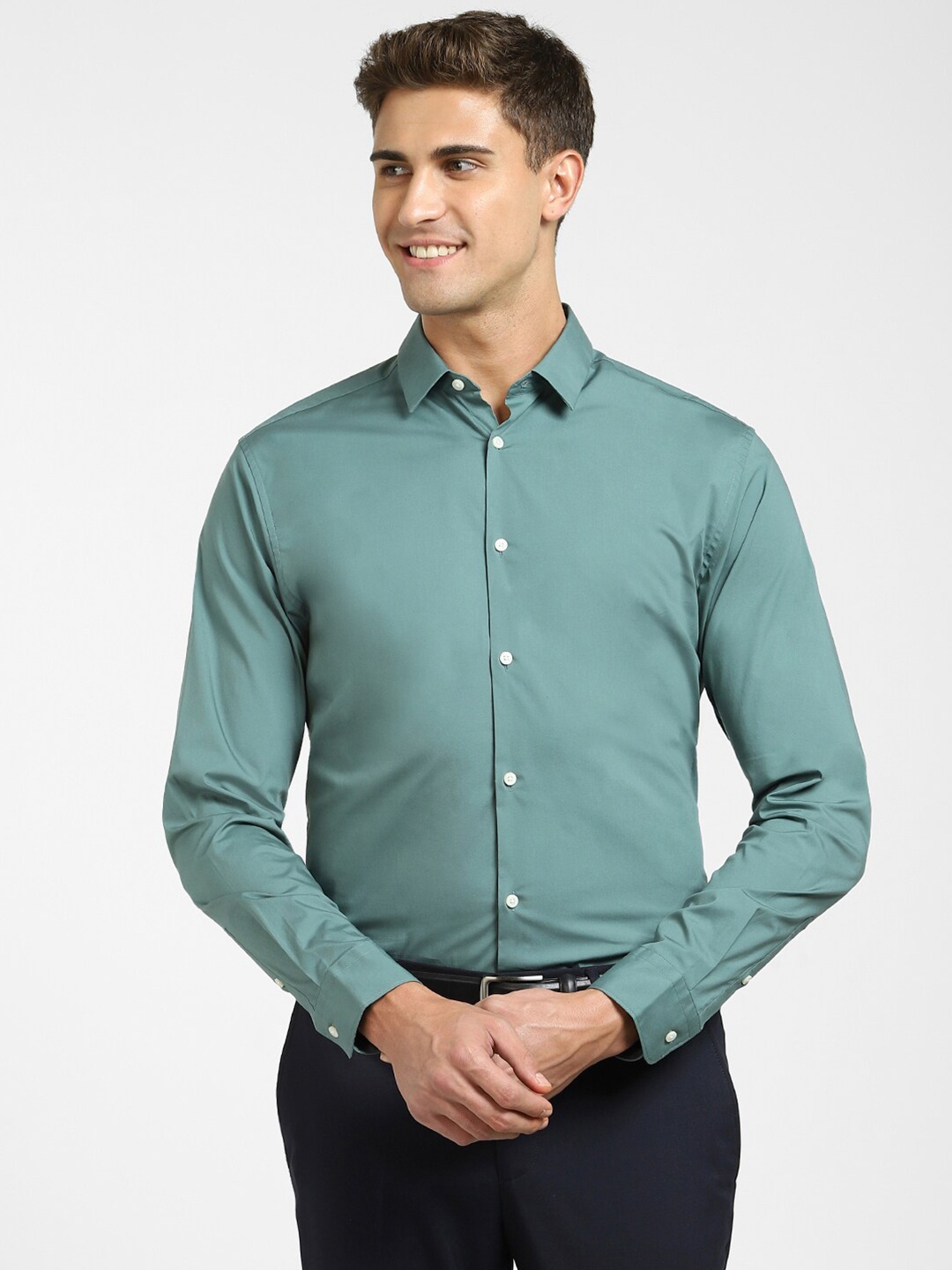 

SELECTED Men Teal Slim Fit Cotton Formal Shirt