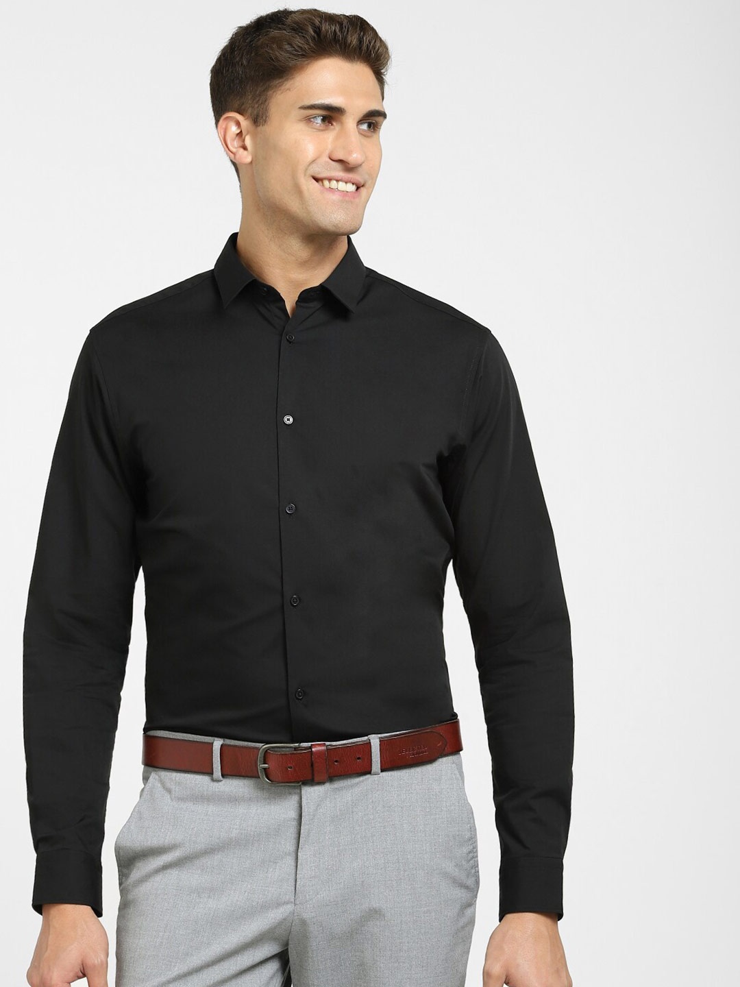 

SELECTED Men Black Slim Fit Cotton Formal Shirt