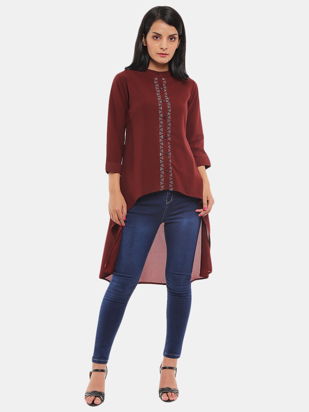 

V-Mart Women Brown High-Low Top
