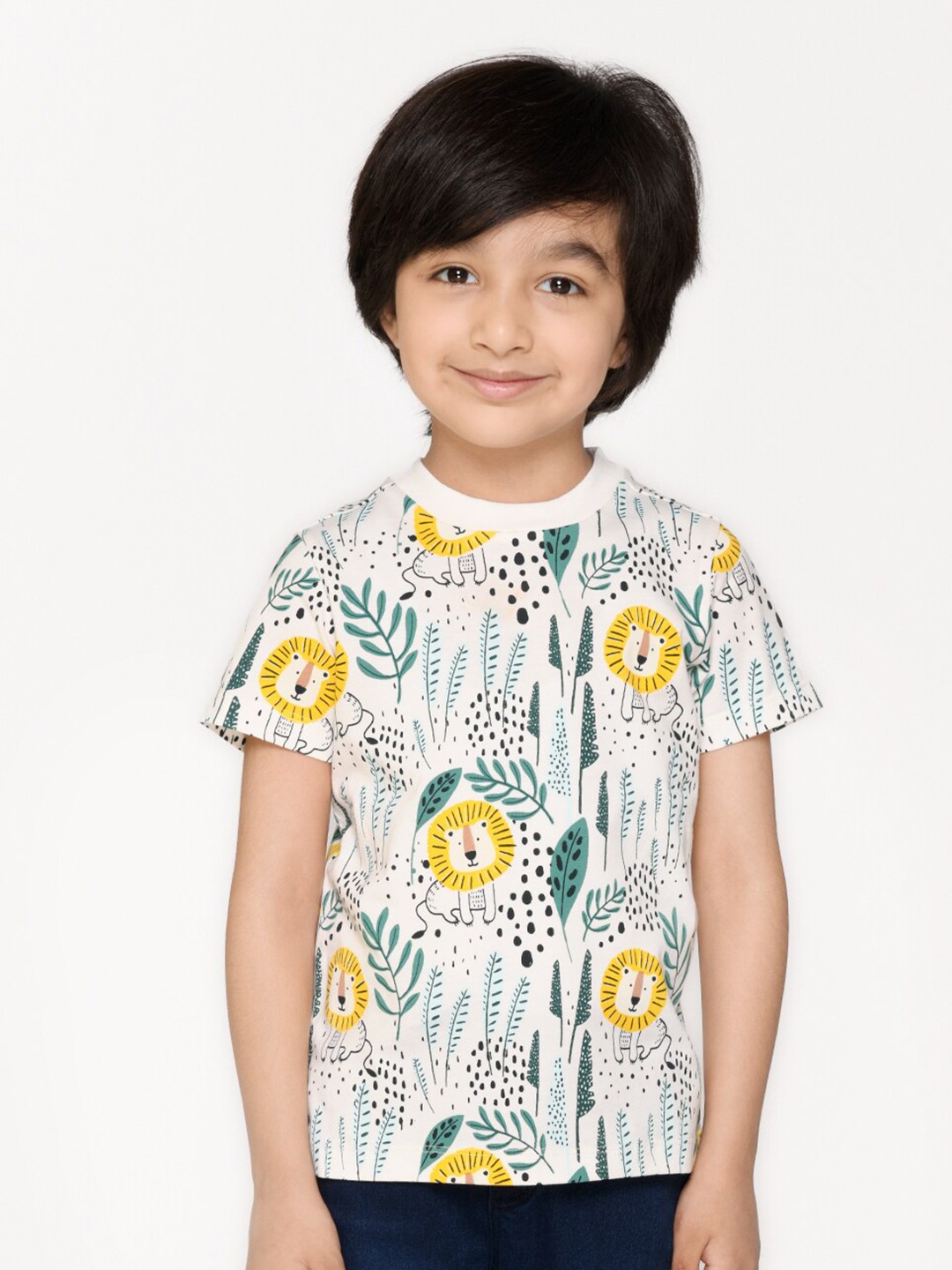 

SPUNKIES Boys White Printed Organic Cotton T-shirt