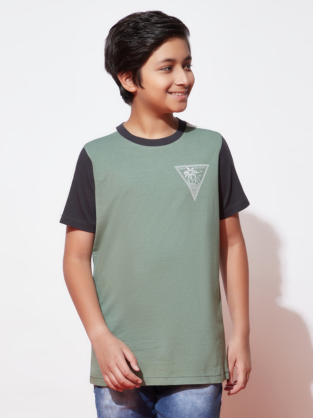 

SPUNKIES Boys Olive Green Organic Cotton T-shirt