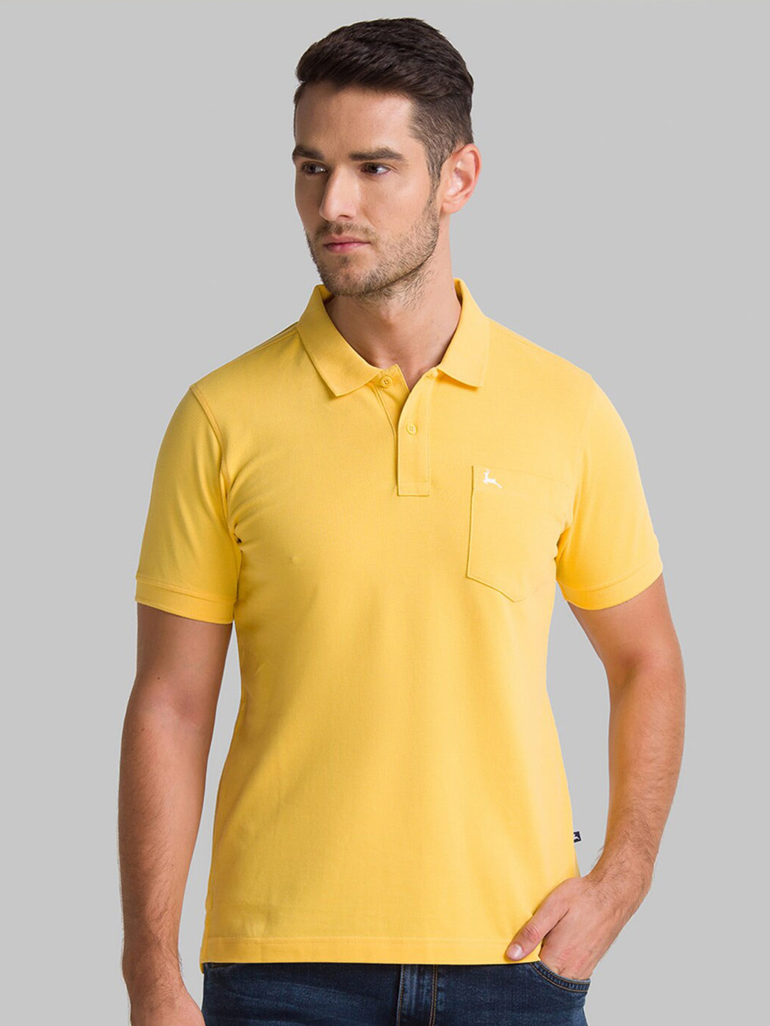 

Parx Men Yellow Polo Collar T-shirt