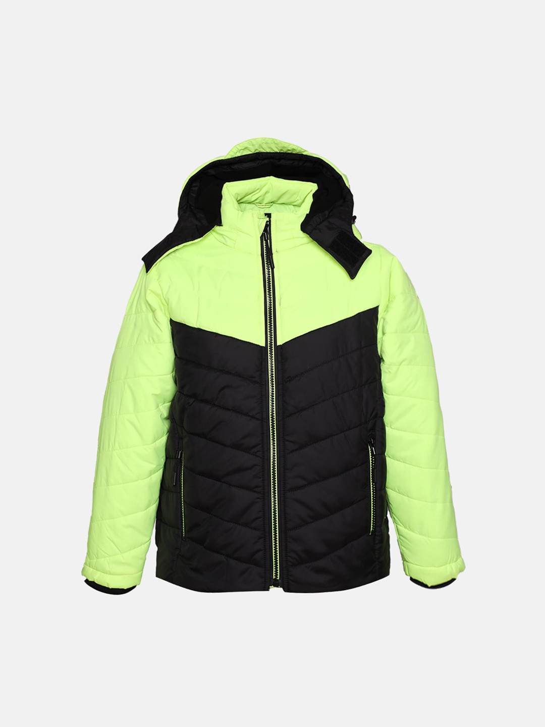

LURE JUNIOR Boys Green Colourblocked Lightweight Outdoor Puffer Jacket