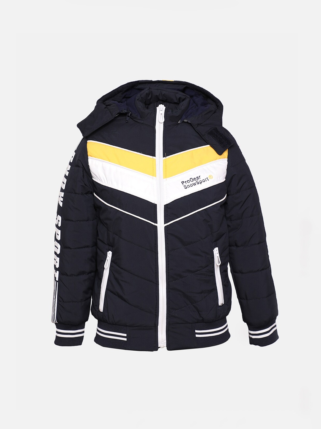 

LURE JUNIOR Boys Navy Blue Striped Lightweight Padded Jacket